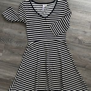 Adorable black and white striped dress
